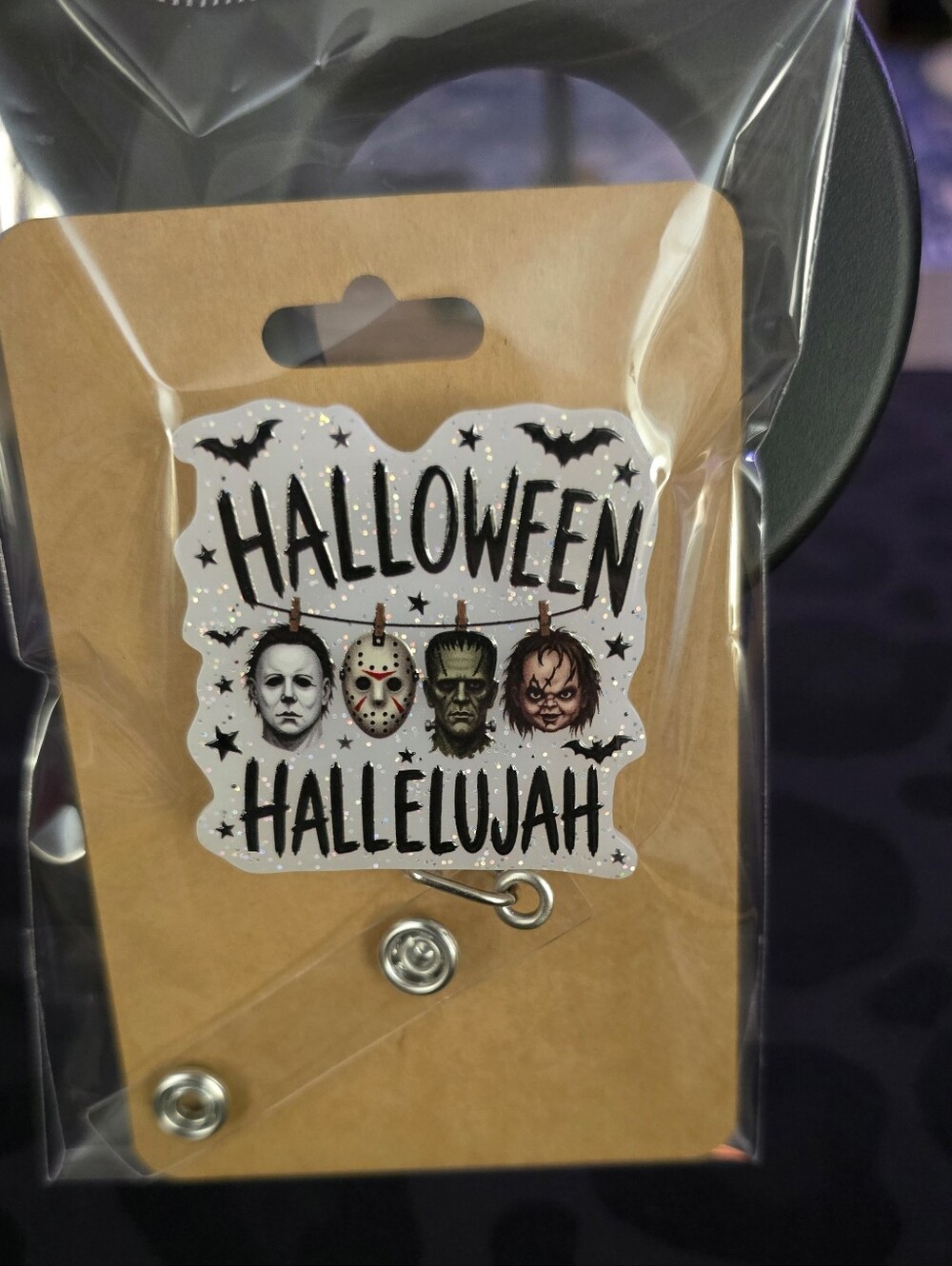 "Halloween Hallelujah" Novelty Badge Reel - Retractable ID Holder